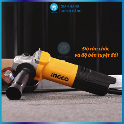 Máy mài góc INGCO AG750282 công suất 750W, AG900282 công suất 900W cốt mài M10, kèm 1 tay cầm phụ, tay cầm chắc chắn, chống trơn trượt
