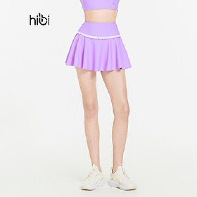 Váy bơi nữ Hibi Sports SS012 - Dáng xòe nhún bèo trắng, kèm quần bảo hộ