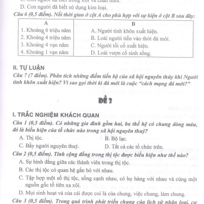 Bộ Đề Kiểm Tra Trắc Nghiệm Và Tự Luận Lịch Sử 10 (Tái Bản)