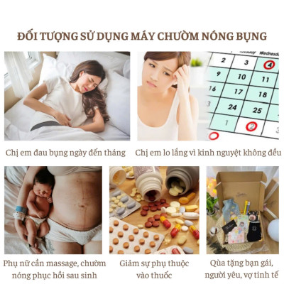 Máy Massage Làm Ấm Bụng, Đai Đeo Giảm Đau Bụng Kinh Nguyệt, Làm Ấm Tử Cung Cho Phụ Nữ Đến Kì 6 CHẾ ĐỘ