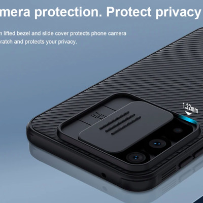 Ốp lưng cho Samsung Galaxy S23 Fe bảo vệ camera chống sốc hiệu Nillkin Camshield chống sốc cực tốt, chất liệu cao cấp, có khung & nắp đậy bảo vệ Camera - Hàng chính hãng