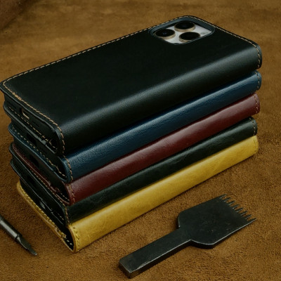 Bao Da Dạng Ví Cho Điện Thoại 16 Pro Max Da Bò Thật Cao Cấp - hàng chính hãng