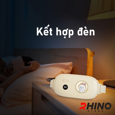Máy massage làm ấm bụng, giảm đau bụng đau lưng cho bạn gái đến kỳ Rhino W401 Đai đeo chườm nóng giảm đau bụng kinh nguyệt - Hàng chính hãng
