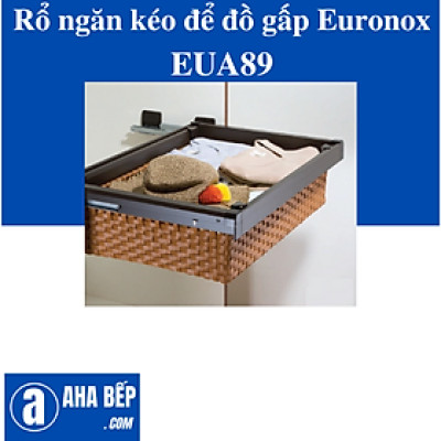 RỔ NGĂN KÉO ĐỂ ĐỒ GẤP GIẢ MÂY MÀU CÀ PHÊ EURONOX EUA89 - HÀNG CHÍNH HÃNG