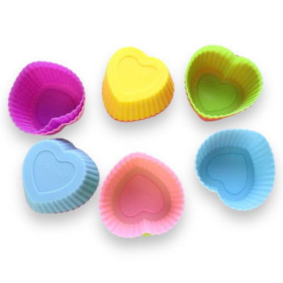 Bộ 10 khuôn silicon 3 lớp làm bánh, rau câu, bánh bông lan, bánh da lợn hình tim – Mã số 1140