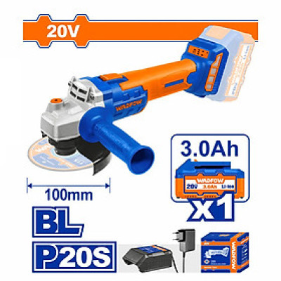 [CHÍNH HÃNG] Máy mài góc dùng pin Lithium-ion 20V (không chổi than) WADFOW WLAPM11