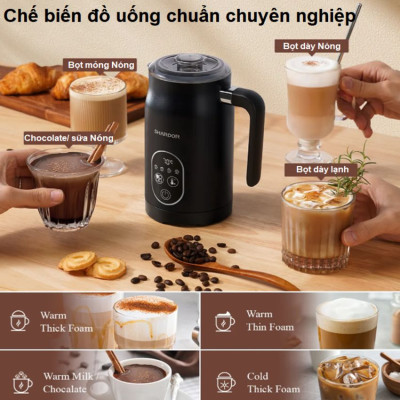 Máy đánh sữa tạo bọt cà phê, ca cao 4 trong 1 thương hiệu Anh Quốc Shardor MF0802 - Hàng nhập khẩu