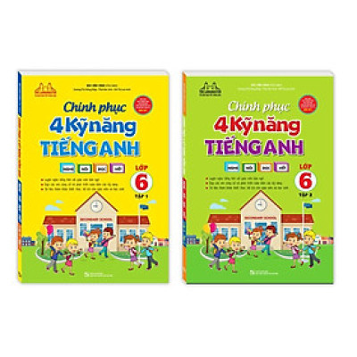 Sách - Combo chinh phục 4 kỹ năng tiếng anh Nghe - nói - đọc - viết lớp 6 (T1+T2)