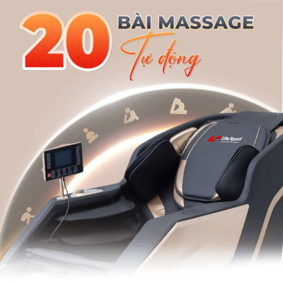 Ghế Massage Lifesport LS-359, Ghế Massage Cảm Biến AI Hiện Đại Dò Tìm Huyệt Đạo Và Có Đến 20 Chế Độ Massage