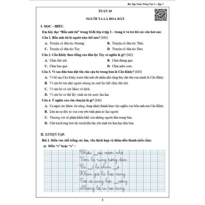 Sách - Bài Tập Tuần dành cho học sinh lớp 4 - Toán và Tiếng Việt - học kì 2 (2 quyển)