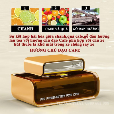 Nước hoa ô tô Duke chính hãng nhập khẩu 50ml - 100% chiết xuất từ thiên nhiên chống say xe, khử mùi