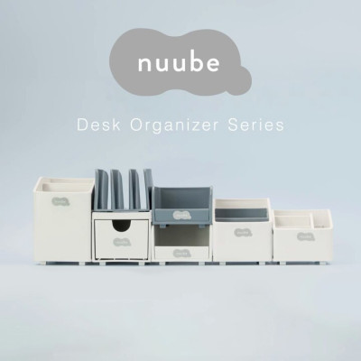 Khay đựng đồ dùng văn phòng 03 ngăn Neuube - Xám xanh - Hàng Nội Địa Nhật Bản