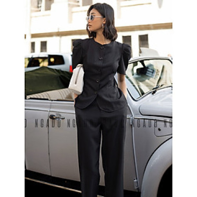 Áo đen ngắn tay NGADO , Áo đi làm , Áo đi học , Áo công sở , Áo thiết kế