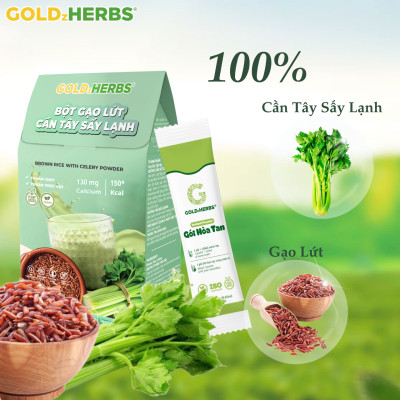 Bột gạo lứt cần tây sấy lạnh GoldzHerbs – 14 gói/ 500g