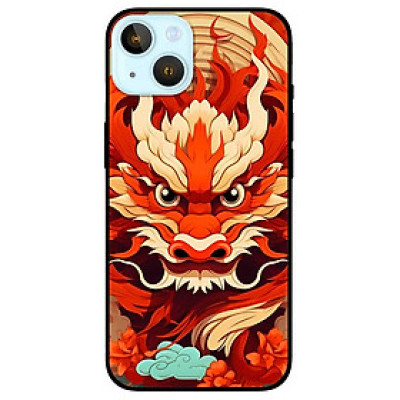Ốp lưng cho IPhone 12 - 12 Pro - 12 Pro Max - 13 Mini - 13 - 13 Pro - 13 Pro Max - Rồng Đỏ - Hàng Chính Hãng