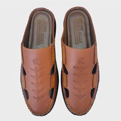 Dép Bít Mũi Nam HÀ NAM Da Bò Thật Cao Cấp GSB20106