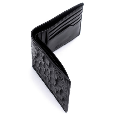 HC2210-11-12-43 - Bóp nam Huy Hoàng da cá sấu gai lưng màu đen, nâu đỏ, vàng bò, nâu đất