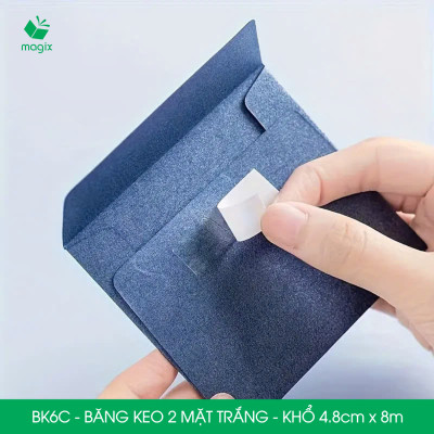 BK6C - 12 cuộn băng keo 2 mặt siêu dính - Khổ 4.8cm x 8m - Băng dính 2 mặt, băng keo hai mặt