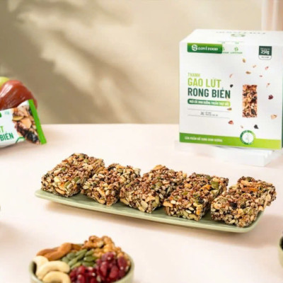 Thanh Gạo Lứt Rong Biển Lovifood 250g (10 gói x 25g) - Cung Cấp Vitamin và Khoáng Chất, Giúp Cân Đối Dinh Dưỡng, Tốt Cho Sức Khỏe, Bổ Sung Chất Đạm và Chất Xơ, Tốt Cho Tim Mạch, Huyết Áp - Người Ăn Kiêng, Ăn chay, Người Tập Gym, Yoga, Giảm Cân, Tiểu Đường