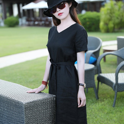 Đầm đũi suông nữ cổ tim ngắn tay, form suông thiết kế đơn giản dễ mặc Haint Boutique Da196