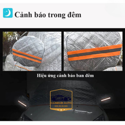 Bạt Phủ Chống Nóng Kính Lái Xe Hơi Ô Tô 4 Lớp Tráng Nhôm Cao Cấp Có Nam Châm Và Tai Che Gương Phản Quang