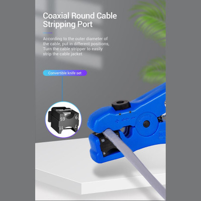Máy cắt dây cáp Vention KEBL0 đa chức năng Công cụ tước dây đồng trục 
