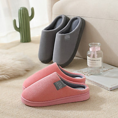 Dép Bông Đi Trong Nhà Chống Trơn Vải Nhung Đế khâu Lót Lông Siêu Ấm DP94