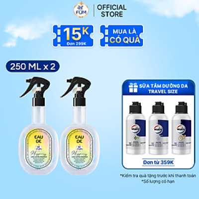[Special Edition] Combo 2 Xịt thơm quần áo hương nước hoa cao cấp arFUM lưu hương lâu, khử mùi hiệu quả (250ml)