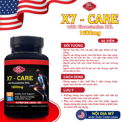 X7-Care Olympian Labs hộp 60 viên bổ khớp tăng tiết dịch khớp giảm đau nhức khô khớp thoái hoá khớp