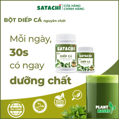 Bột Diếp Cá SATACHI nguyên chất. Thanh lọc cơ thể, người bị trĩ và táo bón sử dụng hiệu quả, làm mặt nạ dưỡng da, trị mụn. Hộp 86g và 258g