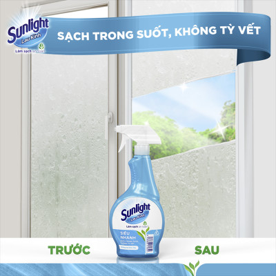 Combo 2 Nước Lau Kính Sunlight Siêu Nhanh Phiên bản nâng cấp từ Cif Sạch Không Tỳ Vết Chai 520ml