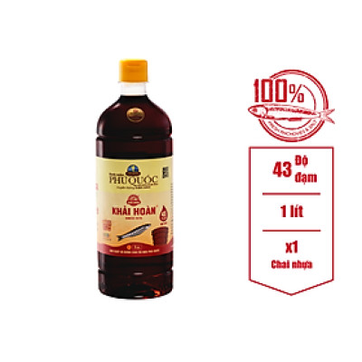 Nước mắm Khải Hoàn Phú Quốc chai nhựa 1lit 43 độ đạm