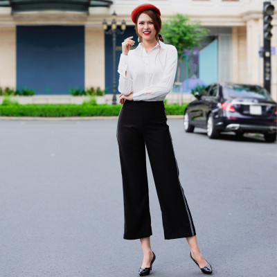 Quần Lửng Ống Rộng Quần Culottes Thời trang thiết kế Hity PAN048 (Đen Huyền Bí)