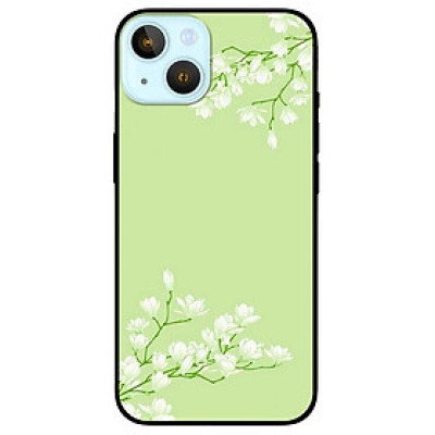 Ốp lưng cho IPhone 14 - 14 Plus - 14 Pro - 14 Pro Max - Hoa Trắng Xanh Nhạt - Hàng Chính Hãng