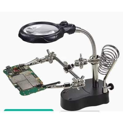 Kính Lúp Kẹp Hàn Mạch Điện Tử - Đèn LED Sáng, Loại Tốt, Rất Chắc Chắn