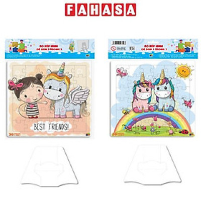 Bộ 2 Tranh Xếp Hình 36 Mảnh Để Bàn 23 x 23 cm - Minh Châu C2-006