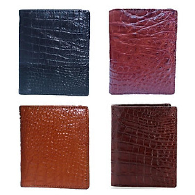 HP2757-58-59-60 - Ví nam Huy Hoàng da cá sấu Vip 2 mặt da kiểu đứng màu đen, nâu đỏ, vàng, nâu đất