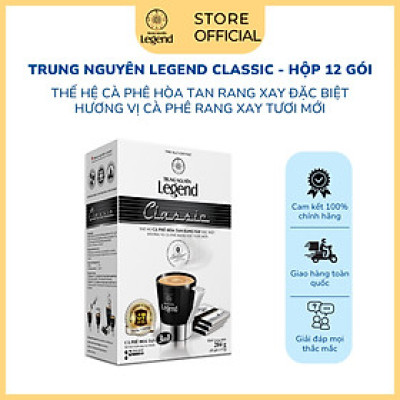 Cà Phê Trung Nguyên Legend Classic Hòa Tan – Hộp 12 Gói – Cà Phê Sữa Đậm Đà, Chuẩn Gu Việt