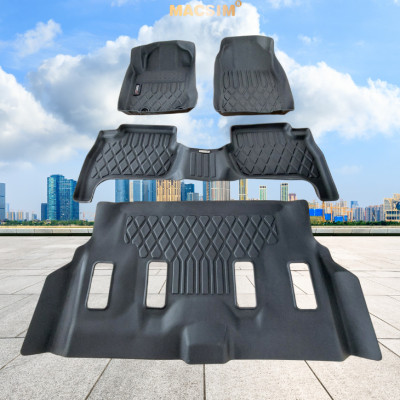 Thảm lót sàn sd Toyota Rush 2017 - nay Nhãn hiệu Macsim chất liệu nhựa TPE cao cấp màu đen