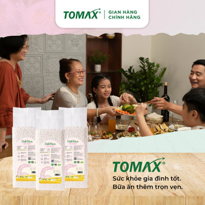 Combo 3 túi Gạo Jasmine thơm dẻo mềm tơi xốp 1kg TOMAX
