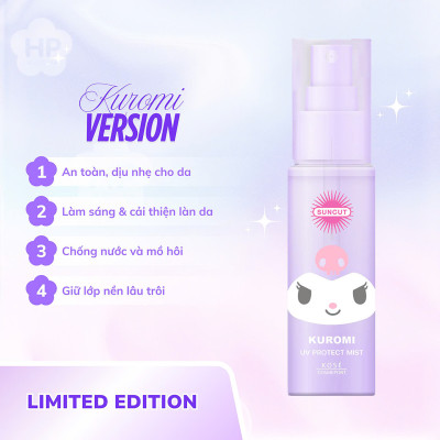 Xịt Chống Nắng Giúp Dưỡng Ẩm Và Bảo Vệ Da Kose Suncut Protect UV Mist N 60mL ( Bản Giới Hạn Kuromi )
