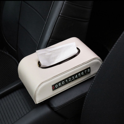 Hộp đựng khăn giấy kiêm bảng số điện thoại trên ô tô, xe hơi  ZJH-022