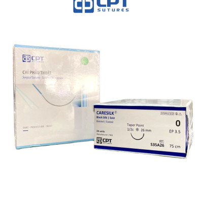 Chỉ phẫu thuật không tiêu CPT Caresilk Silk số 0 - S35A26