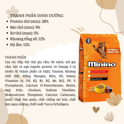 Thức ăn cho mèo MININO TUNA cá ngừ 480g