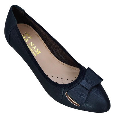 Giày Nữ Búp Bê Đế Xuồng TiTi ĐÔ Da Bò Thật Thời Trang Cao 5cm GBB2030