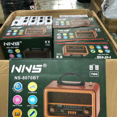 Đài FM Bluetooth5.1/USB/TF DC-8070BT Đài phát thanh cổ điển Sang trọng -Fm Am Sw 3 băng tần với USB Sd Tf Mp3 Radio vân gỗ-Hàng Chính Hãng