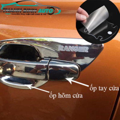 Miếng dán silicon chống xước hõm tay nắm cửa xe Ford