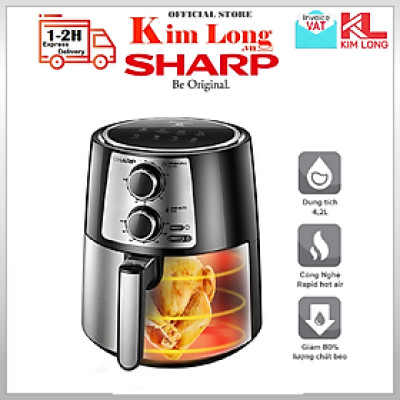 Nồi chiên không dầu Sharp KF-AF42MV-ST chống dính 4,2L Công suất 1250W -1450W - Hàng chính hãng