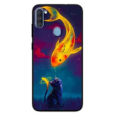 Ốp lưng dành cho Samsung A11 mẫu Mèo Và Cá