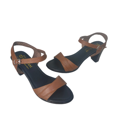 Giày Sandal Nữ Cao Gót HA NAM Da Bò Thật Cao Cấp 7cm DNU2129